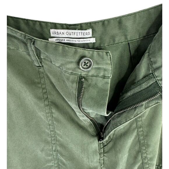 Urban Outfitters Pants Womens Cargo Green Wide Leg Pockets Y2K size 4 - Picture 3 of 4